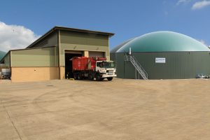 Anaerobic digestion plant for waste treatment.