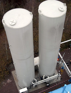 biological desulfurization plant for a paper factory. view from top.