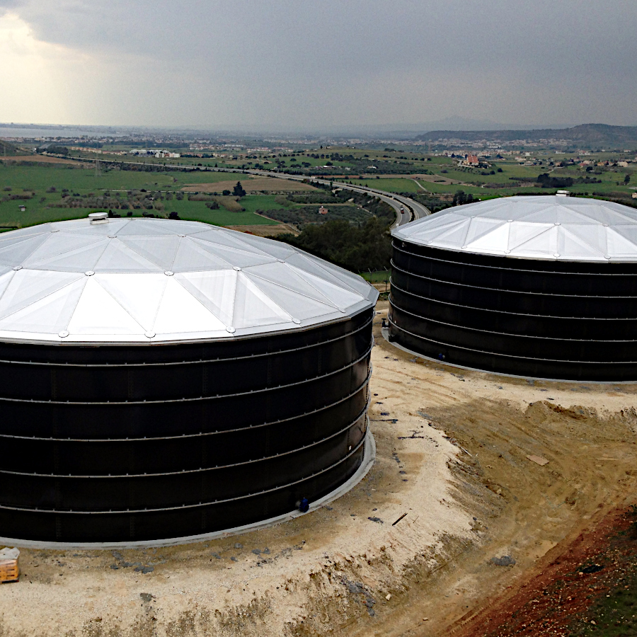 bolted steel tanks.
potable water storage for desalination projects.